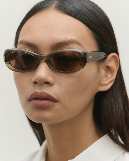 Naomi Transparent Olive Sunglasses